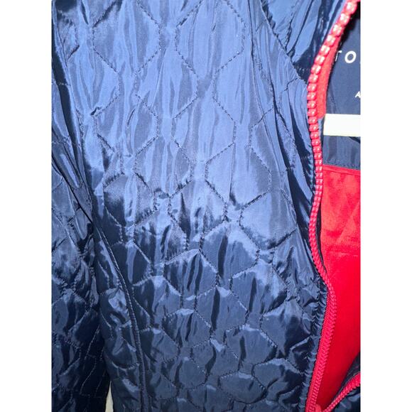 Tommy Hilfiger Women's 3-in-1 All Weather Quilted Jacket Navy Red Accents Small - Picture 6 of 8